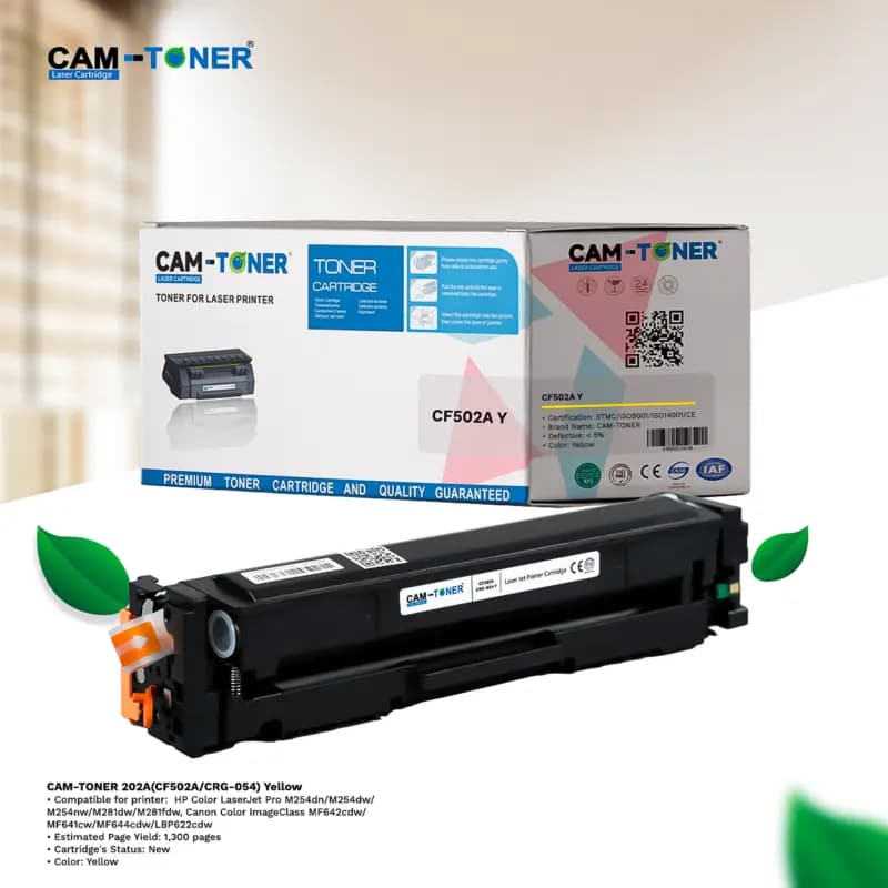CAM-TONER 202A (CF502A/ CRG-054) Yellow
