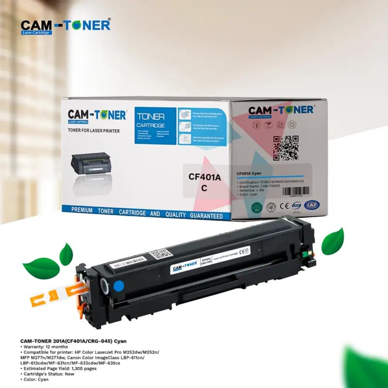 CAM-TONER 201A (CF401A/CRG-045) Cyan